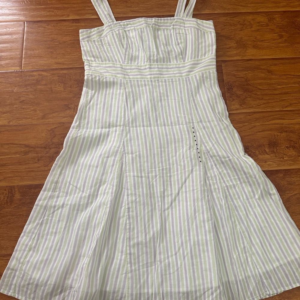 Striped Green and White Sundress